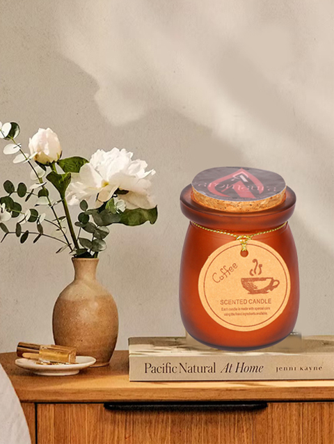 Coffee Scented Soy wax Candle with wooden Lid, 70 gm 25 hrs