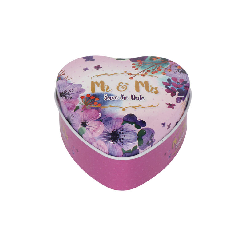 Mr & Mrs Scented Heart Tin Candle, 120 gm soy wax, Burning Time 16hrs, (Scent: Vanilla) - Image 2