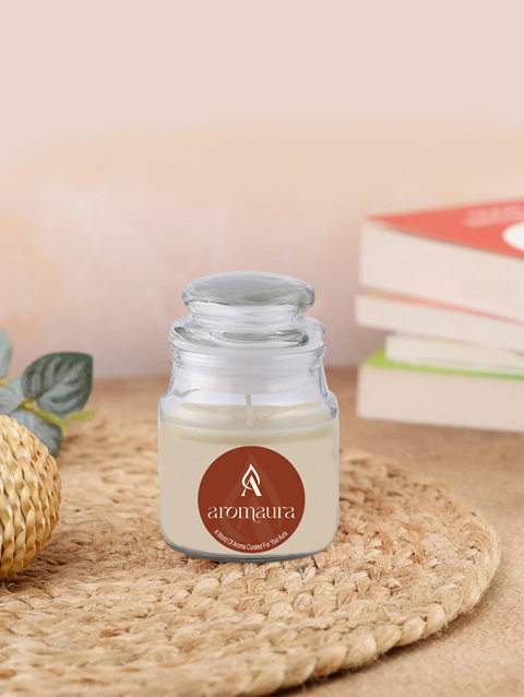 1 Wick Vanilla Scented Soy Wax Candles with Lid, 150 gm, 20 hrs