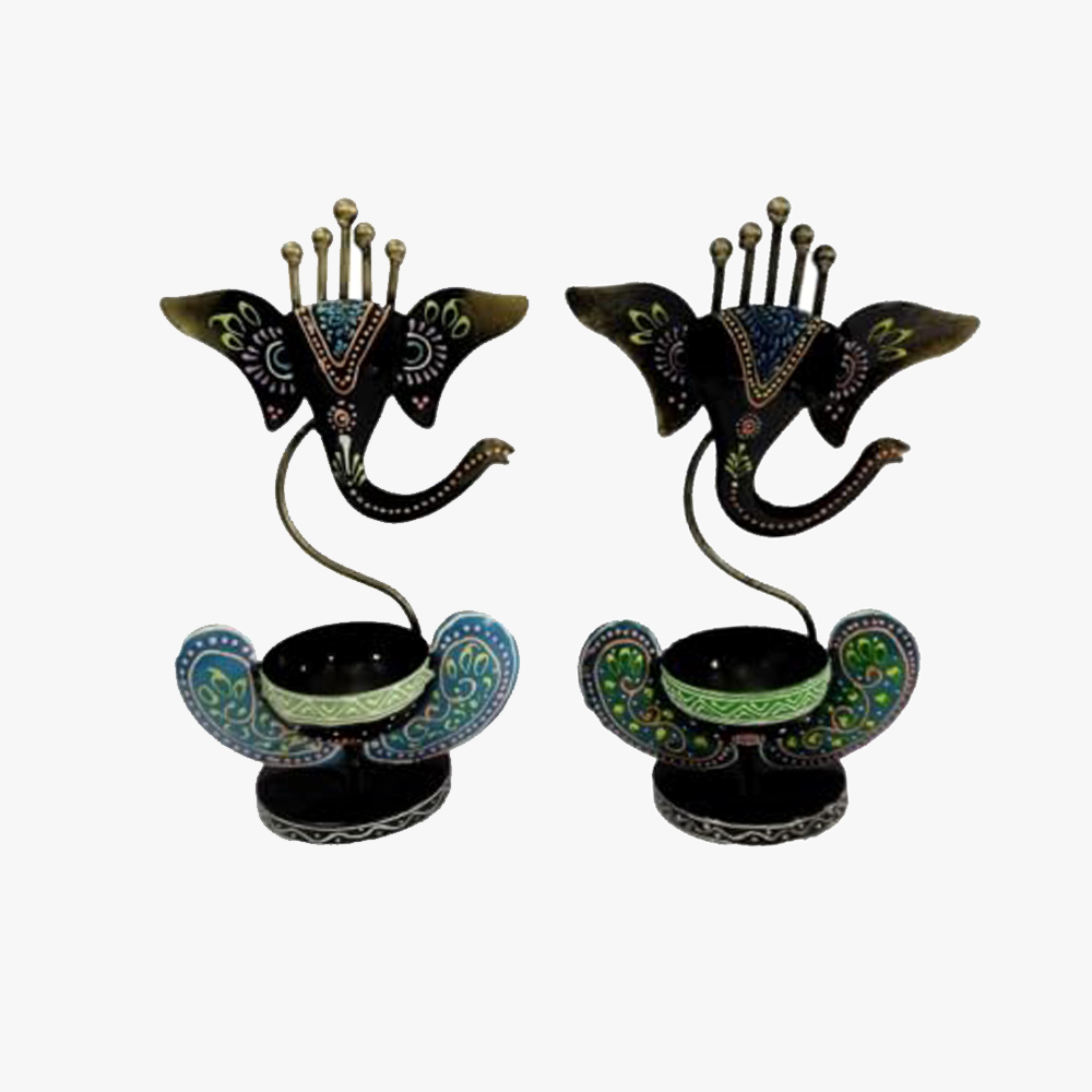 Decorative Ganesha Diya Dhoop Holder Set of 2
