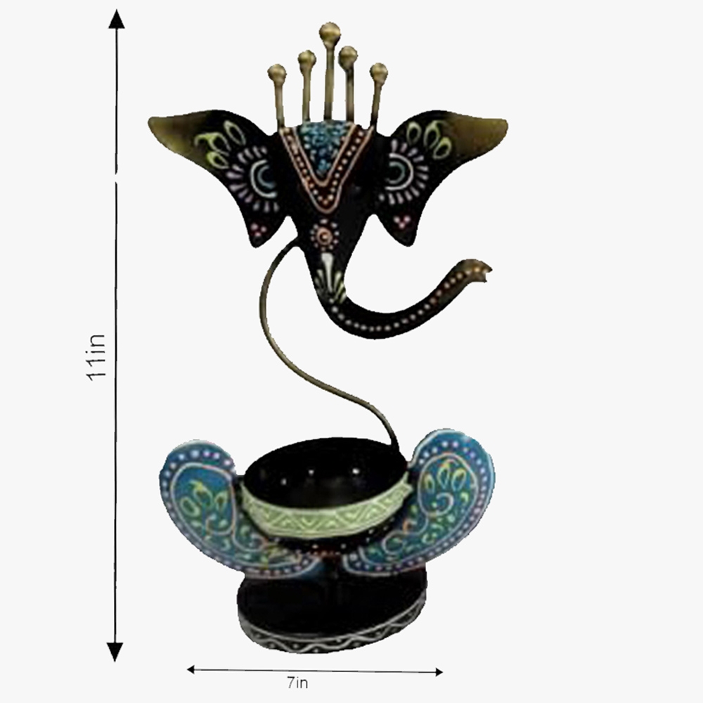 Decorative Ganesha Diya Dhoop Holder Set of 2 - Image 3
