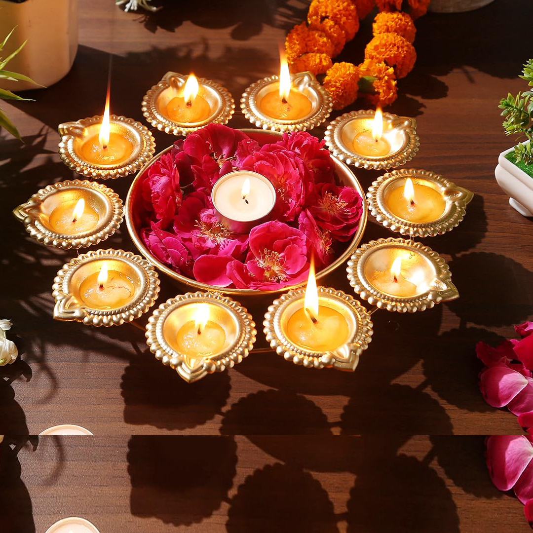 Gifting Diya Bowl for Floating Flowers & Tea Light Candles